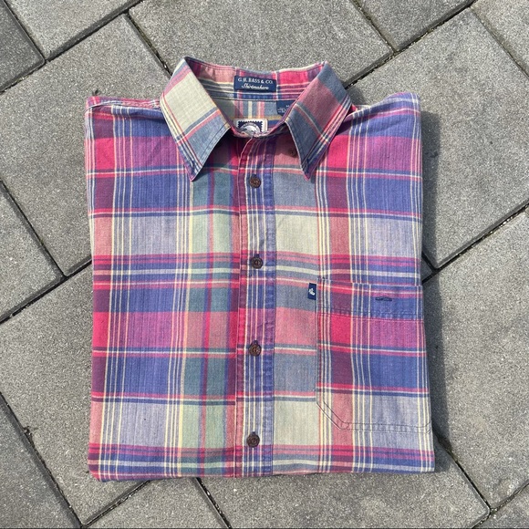 5 for $25 ⭐️ Plaid button G.H. Bass and Co. - size M - fishing shirt - Picture 1 of 8